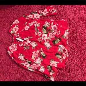Red Floral Blouse